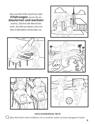 Seite 9 im Malbuch „Wir sammeln die Familie Gottes“