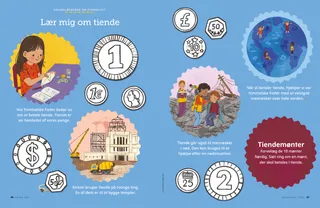 PDF med en aktivitet om at farvelægge mønter