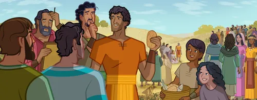 Andrew finds a boy who has a small amount of food.