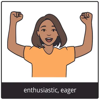 enthusiastic, eager gospel symbol