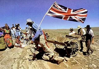 Pulling  handcart over Rocky Ridge