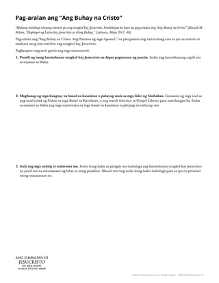 Pag-aralan ang handout na “Ang Buhay na Cristo”