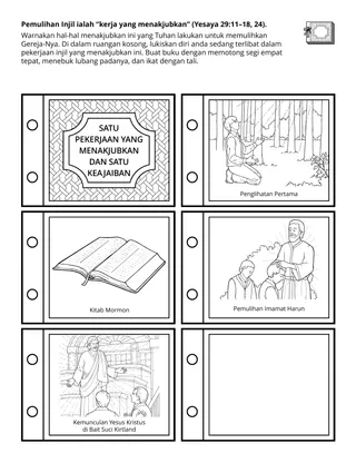 Halaman aktiviti Sekolah Primer: Pemulihan injil adalah suatu “pekerjaan yang menakjubkan”