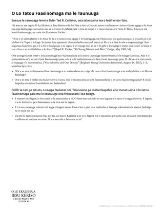 Pepa e tufa atu O Lo Tatou Faasinomaga ma le Taunuuga