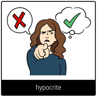 pictogramme de l’Évangile « hypocrite »