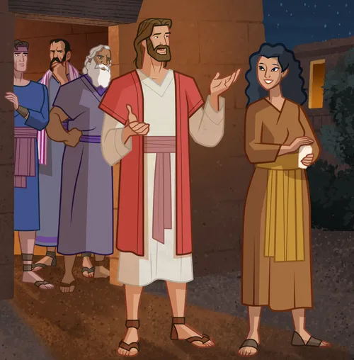 Jesus tells the woman to go in peace.