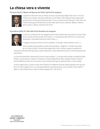 La chiesa vera e vivente