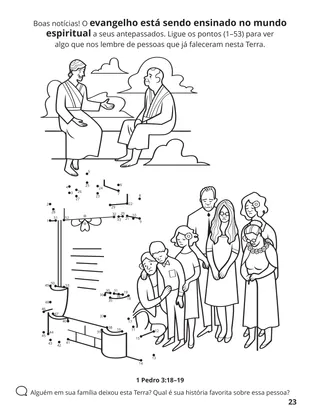 página 23 do livro de colorir Reunir a Família de Deus