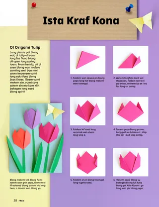 Pej PDF wetem origami Tulip aktiviti