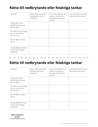 Rätta till nedbrytande eller felaktiga tankar