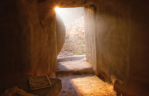 light coming into the empty Garden Tomb