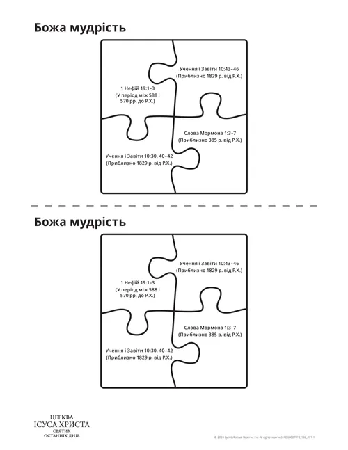Роздатковий матеріал “Мудрість Бога”