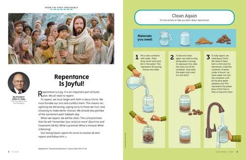 Article PDF of Jesus Christ with children, plus repentance activity