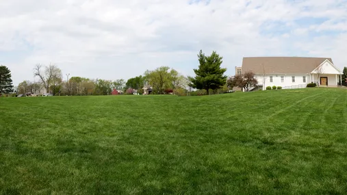 Exterior field that is part of the Independence Temple Lot.