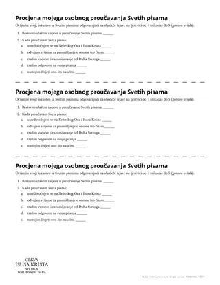 Procjena mojega osobnog proučavanja Svetih pisama