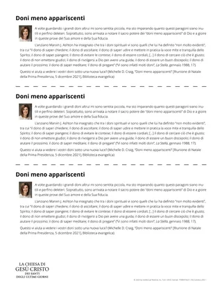 Scheda Doni meno appariscenti