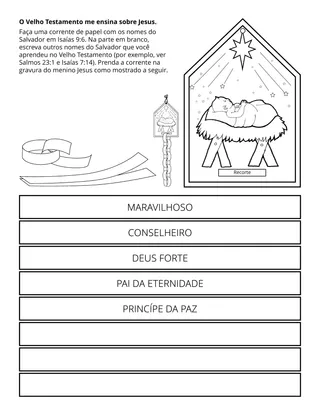 Página de atividades da Primária: O Velho Testamento me ensina sobre Jesus