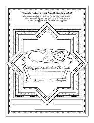 Halaman aktiviti Sekolah Primer: Yesaya bernubuat tentang Yesus Kristus