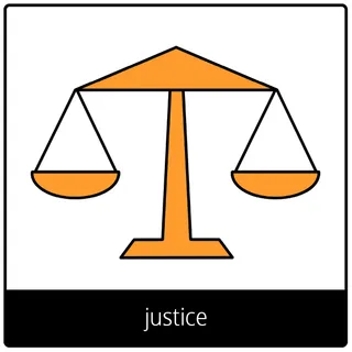 pictogramme de l’Évangile « justice »
