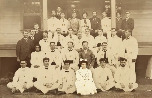 photograph of Emma Purcell and other missionaries