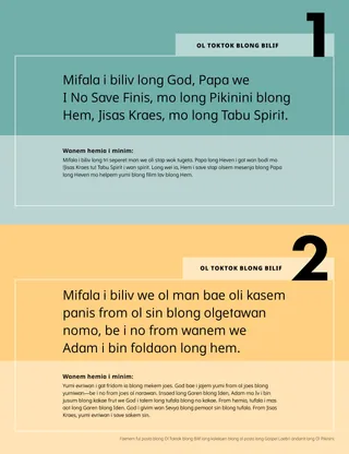 Ol Toktok blong Bilif 1-2 Posta