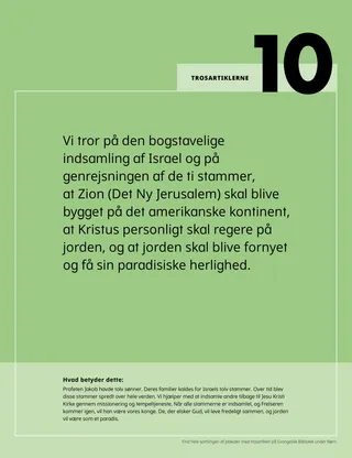 Plakat med den tiende trosartikel