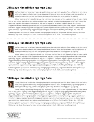 Handout sa Dili Kaayo Makita nga mga Gasa