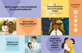 Az oldal PDF-változata példákat mutat a keresztelésre és a konfirmálásra