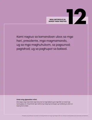 Mga Artikulo sa Hugot nga Pagtuo nga poster