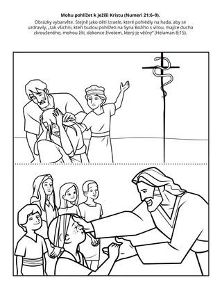 Stránka s činností pro Primárky: Mohu pohlížet k Ježíši Kristu