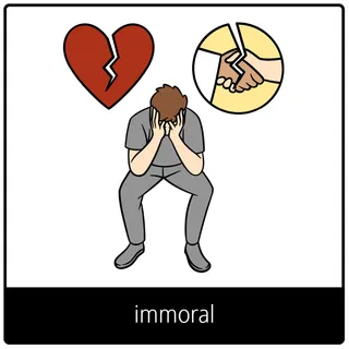 pictogramme de l’Évangile « immoral »